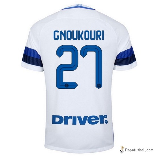 Camiseta Inter de Milán Replica Segunda Ropa Gnoukouri 2016/17 Blanco